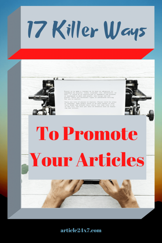 Promote Your Articles