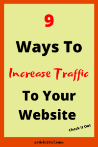 Ways To Increase Traffic